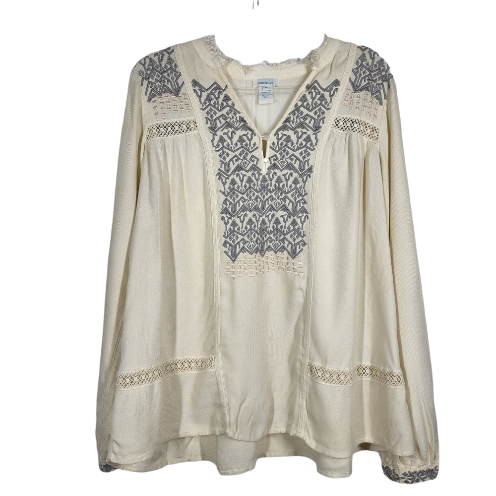 SUNDANCE EMBROIDERED V-NECK TOP - Picture 3 of 10